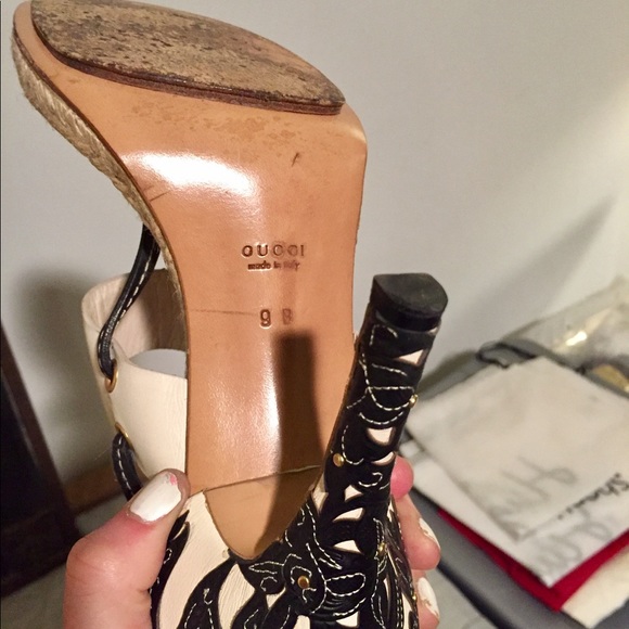 Gucci Thong Wrap Heels- NEVER WORN after purchase! Rare heel. - Picture 6 of 8